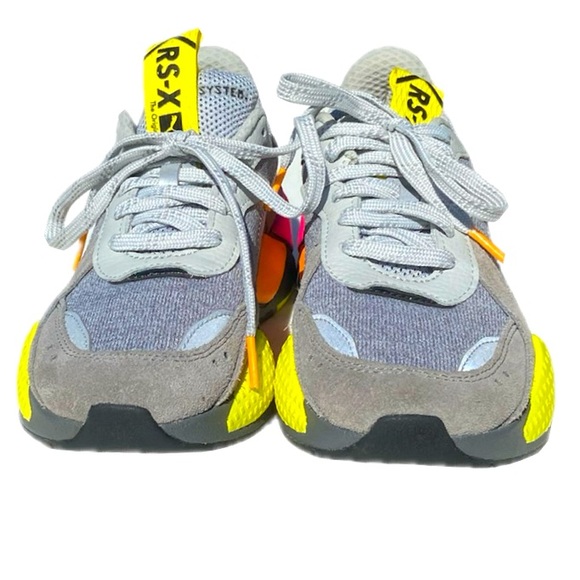 PUMA RS-X Highlighter Jr ‘High Rise Ultra Grey-Flou Pink’ Size 4.5 - Picture 5 of 12